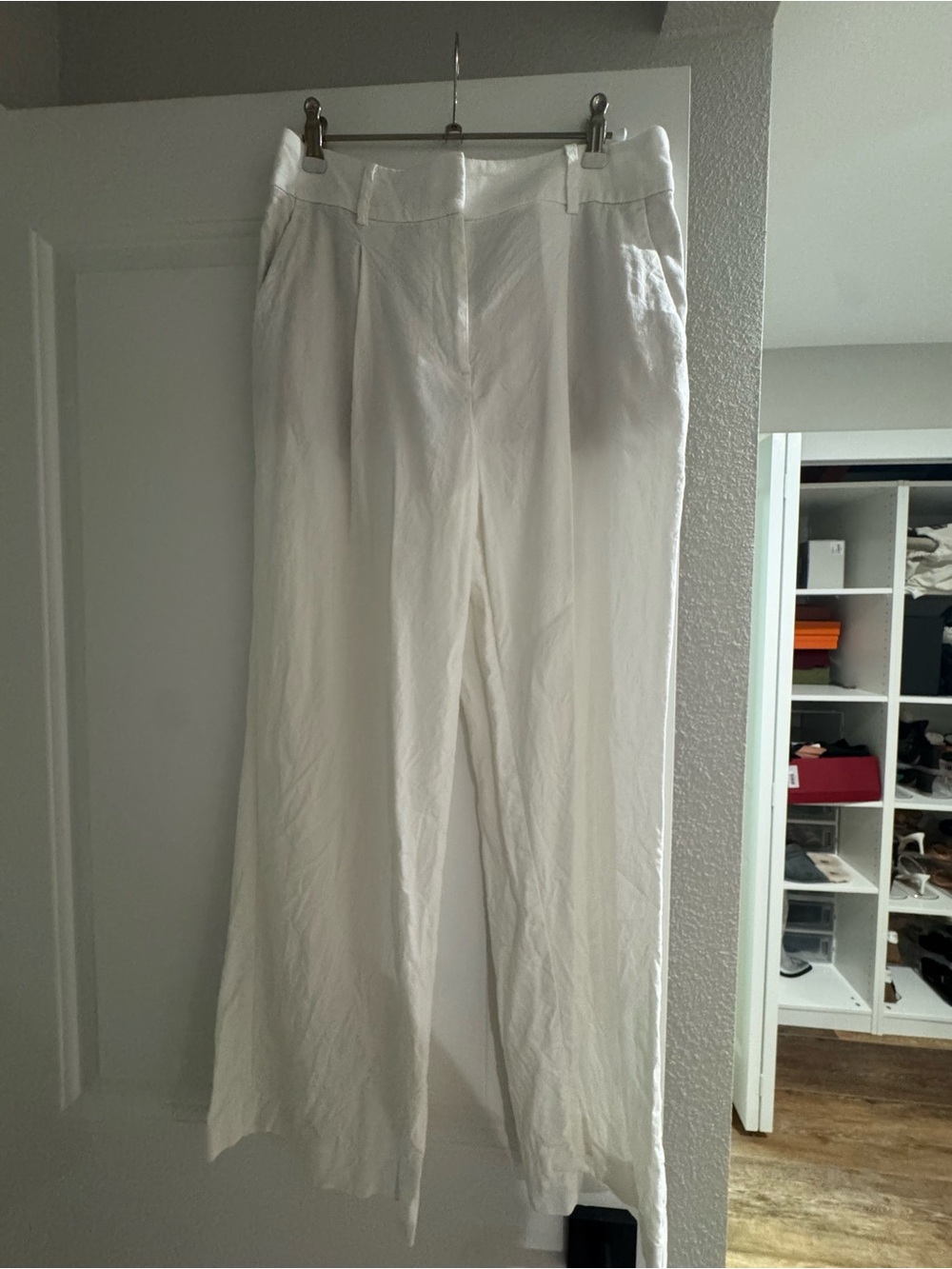 LOFT White Linen Trouser
